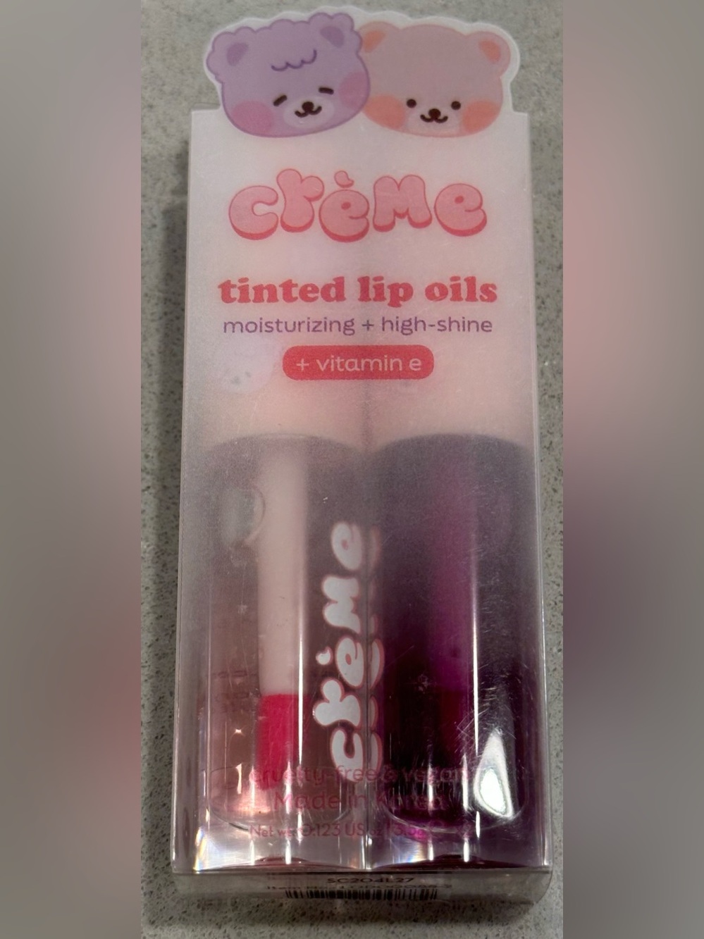 The Crème Shop Tinted Lip Oils Strawberry Flavored Set/ 2 NIB